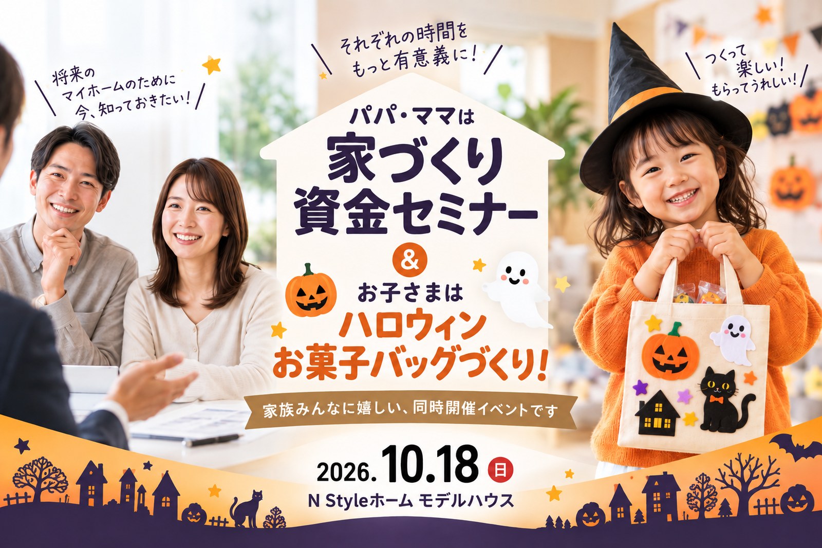 【10/18（日）開催】家づくり資金セミナー ＆ キッズハロウィン｜参加無料・各回4組限定
